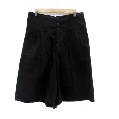ズッカ zucca ショートパンツ 短パン ハイウエスト ボタンフライ M 黒 ブラック /HO36のサムネイル