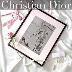 ＜1959 広告＞ Christian Dior  クリスチャン・ディオール Roger Vivier  ポスター ヴィンテージ アートポスター フレーム付き インテリア モダン おしゃれ かわいい 壁掛け ピンク ポップ レトロ モノトーン モノクロ 女性