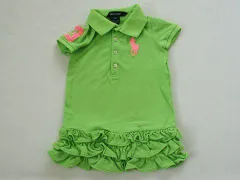 ラルフローレン ralph lauren アウトレット 子供服 女の子 2歳 約 90cm ベビー服 半袖 ワンピース 黄緑 ポロ地 ビッグポニー 春 夏 ★4 ガールズ 女児 キッズ ベビー 【中古】 ユーズド リサイクル こども