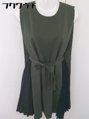 ◇ LAGUNAMOON ラグナムーン ノースリーブ 膝丈 ワンピース サイズS カーキ系 ブラック レディース  【中古】 【1112230001616】