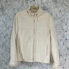 COMME CA ISM コムサイズム　コート　【M】　ジャケット　アイボリー　ジップアップ　スタンドカラー　ポケット　ミドル丈　ふわふわ