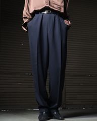 1980s- 2tuck wide toromi slacks navy 80年代 2タック ワイド とろみ スラックス ダブル仕上げ W40 濃紺 ネイビー