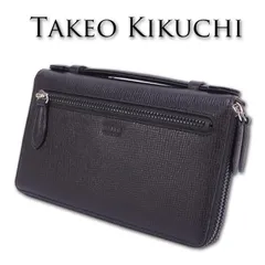タケオキクチ TAKEO KIKUCHI 牛革 レザースマートセルバッグ ジゼル ブラック 黒 メンズ  定価26,400円 セカンドバッグ クラッチバッグ 結婚式 冠婚葬祭 スーツ フォーマル プレゼント ギフト