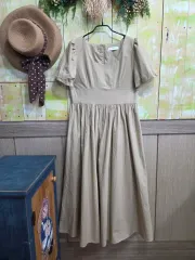 コットンポリ シャーリング ワンピース