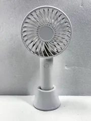 【HY】【中古】【美品】充電式ハンディファン スタンド付き USB MicroB 風力3段階 4枚羽根[送料無料(一部地域を除く)]HY002