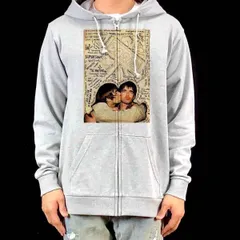 オリジナル パーカー オアシス リアム ノエル 兄弟愛 仲良し キス リリック ジップアップ パーカー S M L XL タイト ジャスト 大きい ビッグ オーバーサイズ メンズ レディース ユニセックス ピンククリーム