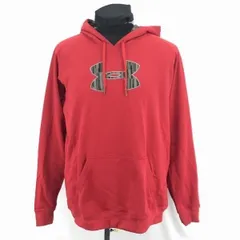 アンダー アーマー★ビッグロゴ/プルパーカー【LG/赤】袖裾リブ/ポケット/UNDER ARMOUR◆BC277<sale>