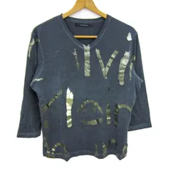 カルバンクラインジーンズ 長袖Ｔシャツ トップス Vネック ロゴプリント メンズ Lサイズ ネイビー Calvin klein Jeans 【中古】