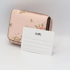 美品 コーチ 花柄 ピンクカラー 折財布 レディース KRK 2000000 NSK