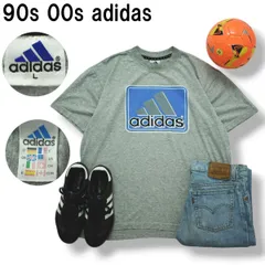 90s 00s ヴィンテージ アディダス adidas パフォーマンス ロゴ プリント Tシャツ クルーネック カットソー L グレー スポーツ カジュアル ウェア メンズ