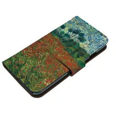 フィンセント・ファン・ゴッホ Galaxy S25 SCG31 ケース 手帳型 スマホケース [デザイン:5.ひなげし畑/マグネットハンドあり]