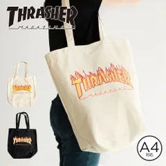 【新品】 トートバッグ 大きめ キャンバス バッグ レディース 旅行バッグ ビッグトートバッグ ファイヤー ロゴ プリント かばん 鞄 メンズバッグ ブランド アメカジ かっこいい おしゃれ スラッシャー THRASHERのサムネイル