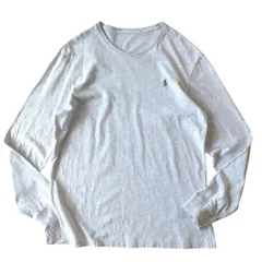 ■古着 POLO RALPH LAUREN ポロラルフローレン ロングスリーブTシャツ グレー 推定L【J1087】