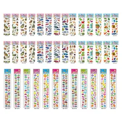シール かわいい ふわふわシール 手帳 シール 子供&幼児シール 男の子 40枚 シールセット大量 30種類シートデザイン デコシール キラキラ シールマルシェ 3Dテッカーシール ステッカー ランダムセット 車 動物 ハート 星 着せ替え 恐竜 動物 食べ物