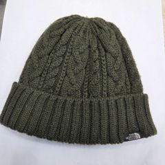 S96361  The North Face ノースフェイス ケーブル編みニット帽  きゃっぷ ダークグリーン