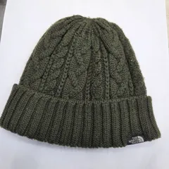 S96361  The North Face ノースフェイス ケーブル編みニット帽  きゃっぷ ダークグリーン