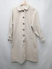 ◇ ノーブランド シンプル 秋冬 フレア 長袖 ロング コート サイズF ベージュ レディース P  【1402160009081】