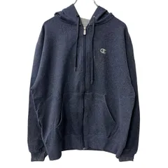 Champion ロゴスウェット パーカー M ネイビー チャンピオン フーディー ジップアップ ワンポイントロゴ 古着卸 アメリカ仕入 a709-5559