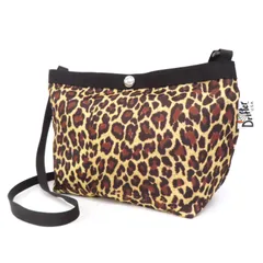 WH25087 美品 Drifter ドリフター レニー ショルダーバッグ ナイロン レオパード ヒョウ柄 舟形 ミニ 斜め掛け クロスボディ サコッシュ 茶系×黒
