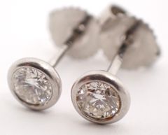 美品 TIFFANY&Co.(ティファニー) バイザヤード1Pダイヤピアス PT950 1.5g プラチナ950 シンプル レディース ケース付属
