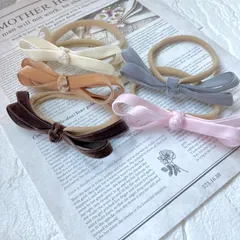 【全５色】ベルベットリボンのベビーヘアバンド