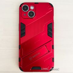 iPhone 14 / 13 ケース スマホ バンパー アーマー スタンド マグネットホルダー対応 レッド 赤 赤色 アイフォン
