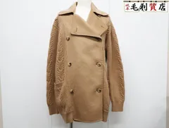 マックスマーラ MaxMara ウール カシミヤ ダブルブレストコート ケーブル編みニット サイズM キャメル 【中古】 アウターのサムネイル