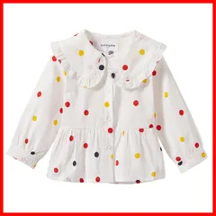 SALE中丸襟 かわいい 女の子 シャツ 長袖 子供服 ブラウス ガールズ キッズ 春秋 [LSMUDKINGDOM]