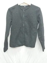 ◇ 無印良品 裏起毛 ジップアップ 長袖 カーディガン サイズL ブラック レディース P  【1407260013884】