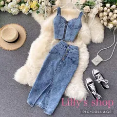 新品 未使用 春夏コーデ  デニムワンピース　セットアップ　タンクトップ　キャミソール