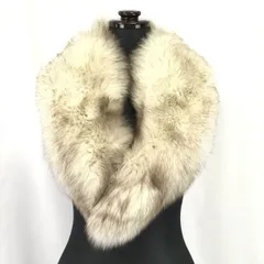 フォックス? ミンク? 毛皮/ティペット/ファーマフラー/ストール【92×10/白/white】Scarf◆CM40<sale>
