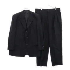 【極美品】GIANNI VERSACE パンツスーツ　ストライプ　メデューサ　黒 tifana_1-241014001700