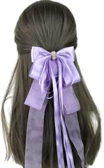 SCGEHA 髪飾り リボン バレッタ ヘアアクセサリー ヘッドドレス ゴスロリ ロリータ お姫様 森ガール パープル(Purple)
