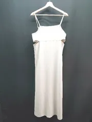 ◇ LOWRYS FARM ストレッチ素材 バックスリット サイド開き 綺麗め ロング ワンピース サイズF ホワイト系 レディース E  【1310050004231】