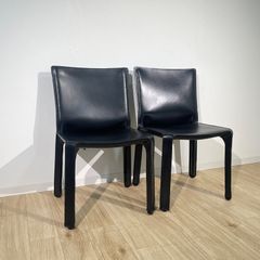 Cassina ixc カッシーナ412 CAB アームレスチェア 黒本革 美品2