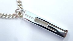 4 美品 GUCCI グッチ □ カットアウト G 男女兼用 ネックレス Sv925