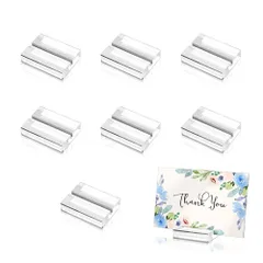 【在庫処分】YIXINLYMY メモクリップ メモスタンド 8個セット カードスタンド アクリル素材 席札 メモホルダー 写真立て 名刺ホルダー カード立て 透明 差し込み 立体感 安定 卓上 結婚式 レストラン 座席指定 会議