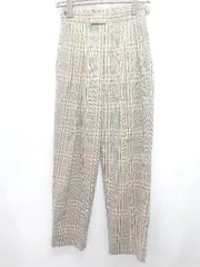 ◇ Θ UNITED ARROWS ユナイテッドアローズ チェック柄 スラックス パンツ サイズ38 グリーン ベージュ レディース E  【1506110011299】