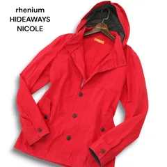 rhenium HIDEAWAYS NICOLE ハイダウェイ ニコル 通年★ 裏地ストライプ フード付き ジャケット ブルゾン Sz.48 メンズ