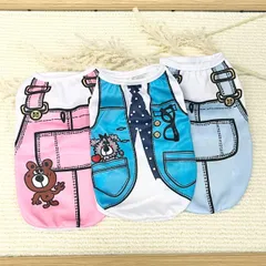 犬服　プリント　デザイン　サロペット　メッシュ地　ドッグウェア