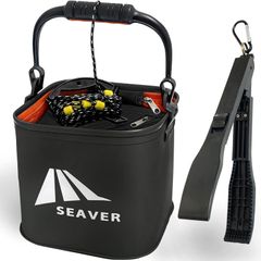 SEAVER 釣り 水汲み バケツ 釣りバケツ バッカン 22cm 【選べるセット/カラー】フィッシュグリップ