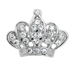 クラウドブローチ　王冠ブローチ 　きらきら　ロイヤル　クラウン　王室風　襟ピン　ラペルピン　メンズアクセサリー　レディースアクセサリー（シルバー）