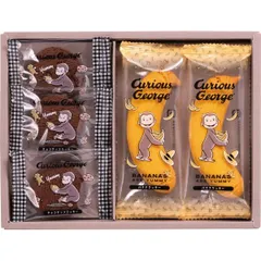 おさるのジョージ　スイーツセット (CS-5) 香典返し 御供 粗供養 詰め合わせ ギフト プレゼント 割引 景品 品物 新築祝い 結婚内祝い 出産内祝い ご挨拶 引っ越し 引越し 内祝い 写真入り メッセージカード のし