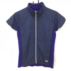 カルバンクラインゴルフ 異素材半袖ジャケット ネイビー×パープル 一部中綿 ニット レディース M ゴルフウェア Calvin Klein Golf