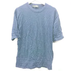 ◇ nano universe ナノ ユニバース 半袖 ニット サイズL ネイビー レディース E  【1407180012202】