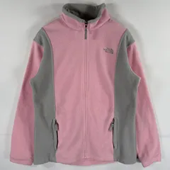 古着 ザ・ノースフェイス THE NORTH FACE フルジップフリースジャケット ツートンカラー ワンポイント アウトドア XL  ピンク レディース