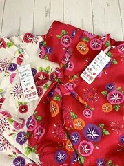 日本製つむぎクロス朝顔柄甚平ロンパス　６０ｃｍ（３ヶ月）321997