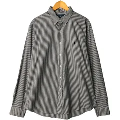 古着 ラルフローレン Ralph Lauren CUSTOM FIT 長袖 ボタンダウンストライプシャツ メンズXL相当/eaa565595