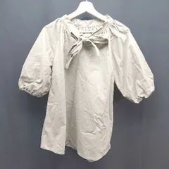 ◇ S girasole エスジラソル シンプル カジュアル きれいめ フロントリボン 半袖 カットソー サイズF カーキ レディース E 【1307040049709】のサムネイル