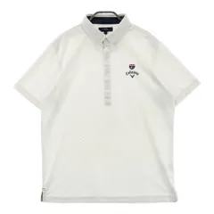 サイズ：L CALLAWAY キャロウェイ  半袖ポロシャツ ボタンダウン ドット 総柄 ホワイト系 [240101534588] ゴルフウェア メンズ ストスト